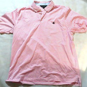 Brooks Brothers Original Fit Pink Striped Short Sleeve Shirt Polo
